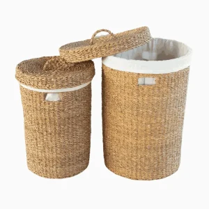 ROUND LUNDRY BASKET WITH COTTON LINING