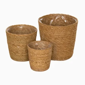 CONICAL BASKET WITH PLASTIC LINING
