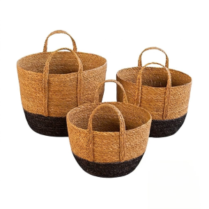 U-SHAPE SEAGRASS BASKET WITH LONG HANDLE
