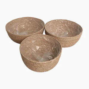 ROUND BASKET WITH PLASTIC LINING