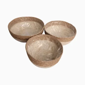 ROUND BASKET WITH PLASTIC LINING