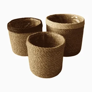 ROUND FOLDING PLANTER WITH PLASTIC LINING