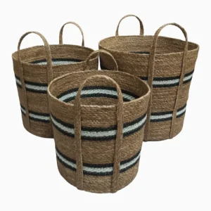 ROUND CYLINDER WITH LONG HANDLE BLACK & WHITE STRIPE