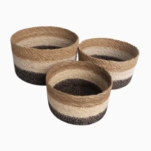 SEAGRASS & JUTE ROUND BASKET