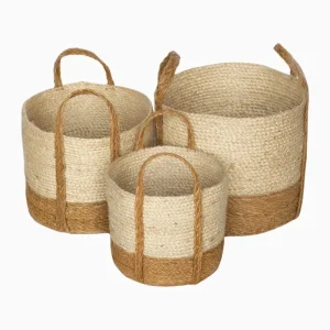 SEAGRASS & JUTE ROUND CYLINDER WITH HANDLE