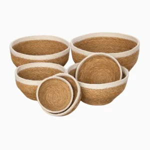 SEAGRASS & JUTE ROUND U-SHAP BASKET