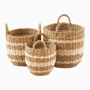 SEAGRASS & JUTE ROUND CYLINDER WITH HANDLE