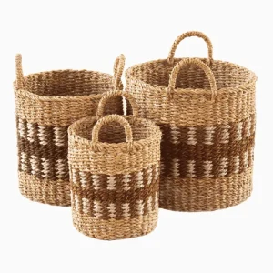 SEAGRASS & JUTE ROUND CYLINDER WITH HANDLE