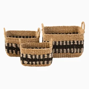 SEAGRASS & JUTE RECTANGULAR KITCHEN BASKET WITH HANDLE