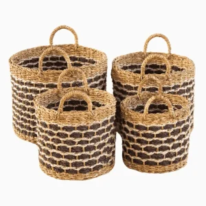 SEAGRASS & JUTE ROUND CYLINDER WITH HANDLE