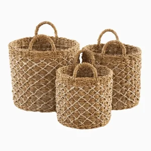 SEAGRASS & JUTE ROUND CYLINDER WITH HANDLE