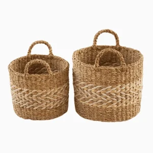 SEAGRASS & JUTE ROUND CYLINDER WITH HANDLE