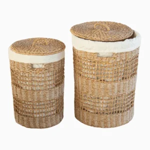 ROUND LAUNDRY BASKET WITH LID AND LINING