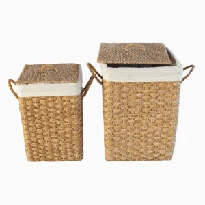 SQUARE LAUNDRY BASKET WITH LID AND LINING