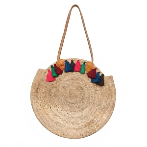 JUTE LADIS BAG WITH LEATHER HANDLE