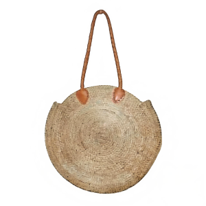 JUTE LADIS BAG WITH LEATHER HANDLE