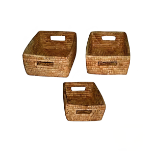 RECTANGULAR BASKET WITH CATOUT HANDLE